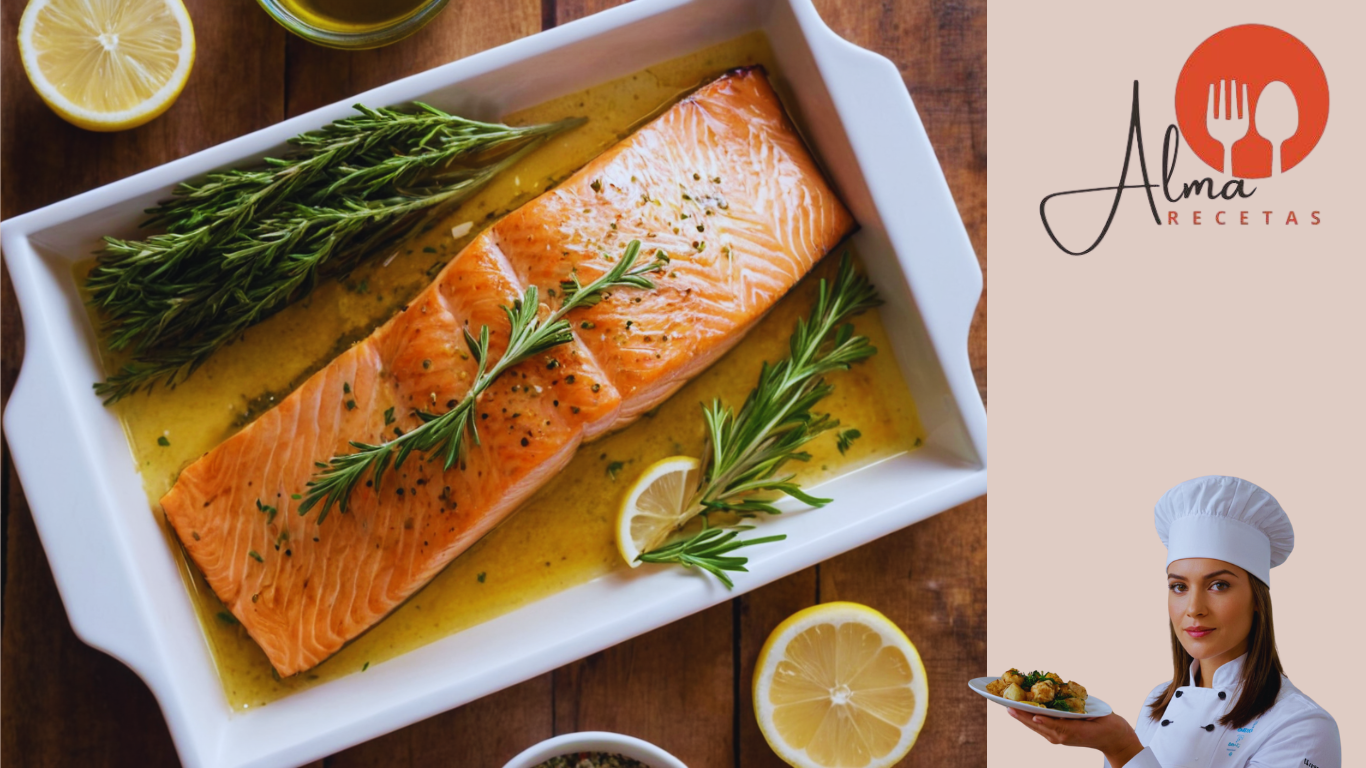 Salmón al Horno con Limón y Hierbas Receta Saludable