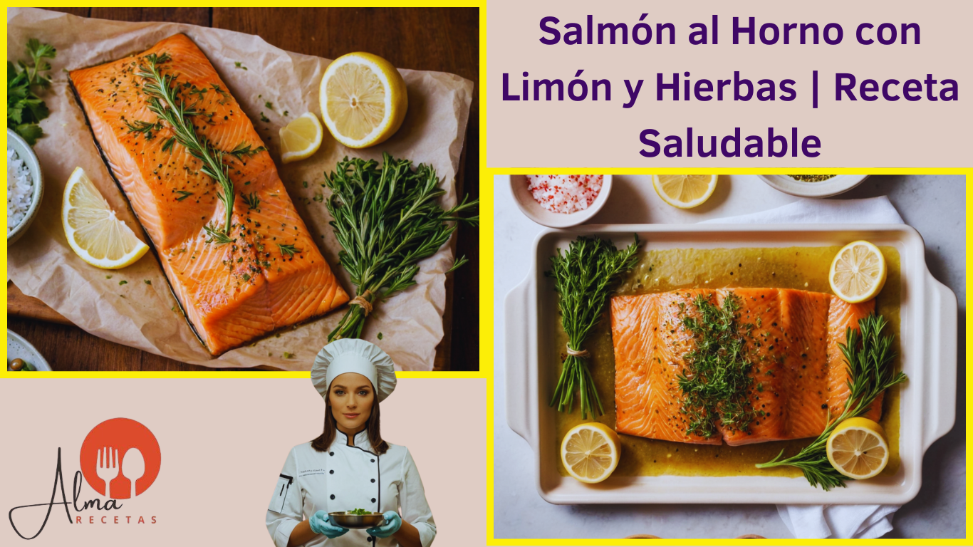 Salmón al Horno con Limón y Hierbas Receta Saludable 